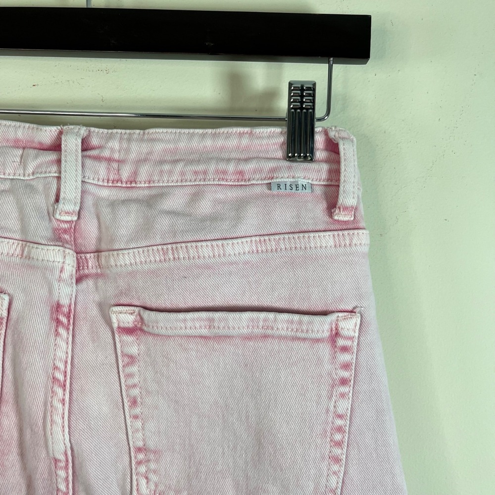 Risen Jeans Acid Pink High Rise Wide Leg Jeans Womens 27 Coquette Boho Whimsical - Picture 4 of 6